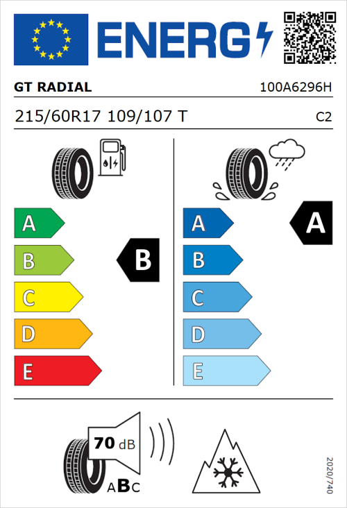Tyre Label for GT Radial Maxmiler Pro 2 215/60R17 109/107T